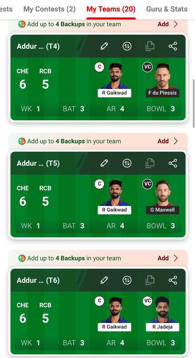 Like ,Retweet , Follow. I will message the team

All 20 #Dream11 teams are ready and  be posted on my YouTube channel for 1 crore winnings

Subscribe to the below channel for updates

youtube.com/@arunadduri815…

#Dream11 #IPL2024 #IPL #CSKvRCB #RCBvCSK