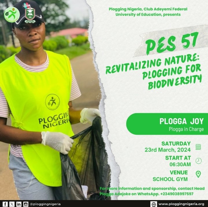 AFUEDPloggas's tweet photo. π Get ready to make a difference this weekend with Plogging! It's time to clean up our community while staying active and eco-friendly. Join us for #PES57! πποΈ #PloggingEpisodes #EcoFriendly https://t.co/bd5C1hi5DG