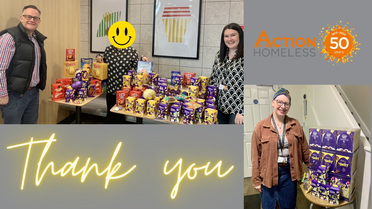 Thank you to colleagues at @McDonaldsUK in #Leicester who have contributed to our Easter Egg appeal. We were delighted to collect today & begin delivery to families affected by #homelessness 🐣