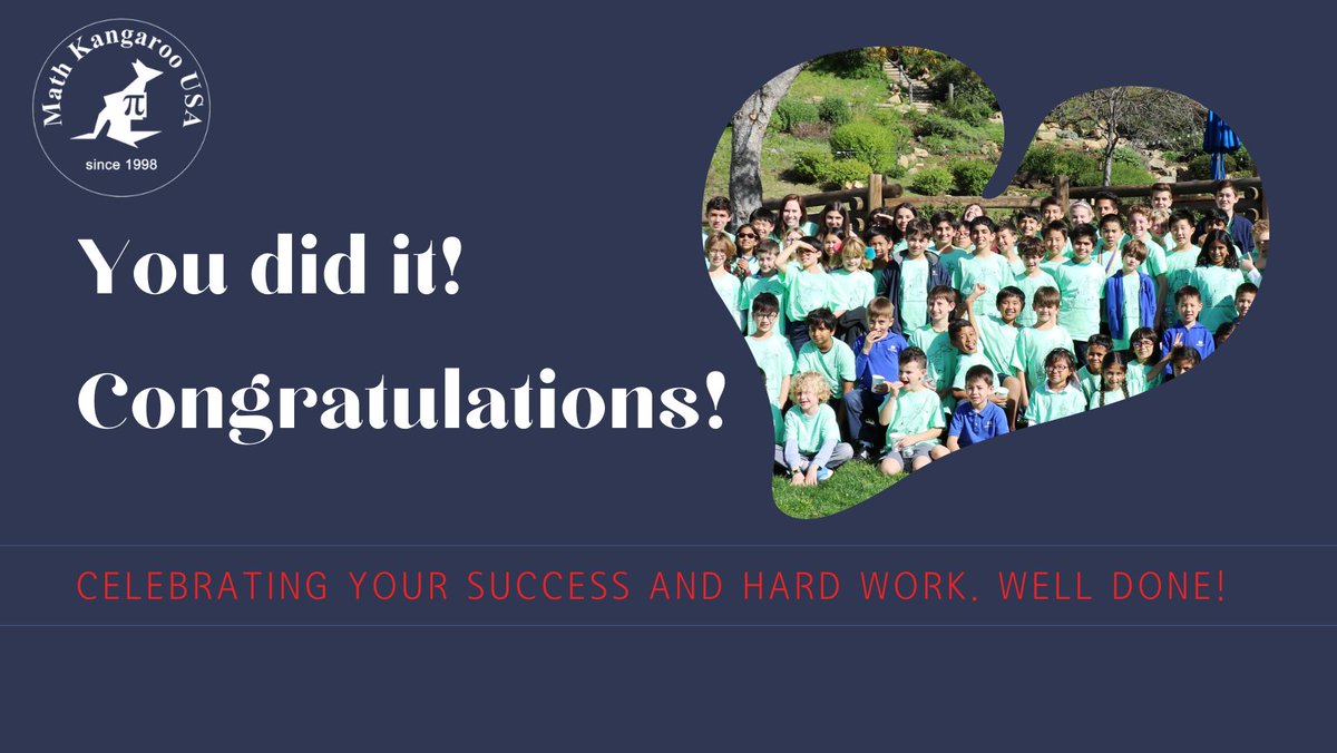 Congratulations to all the participants of the 2024 Math Kangaroo Competition! We hope you feel so proud of your achievement!

 #MathKangarooCompetition #MathCompetition #STEMeducation #MathIsFun #MathEnthusiasts #Congratulations #Congrats