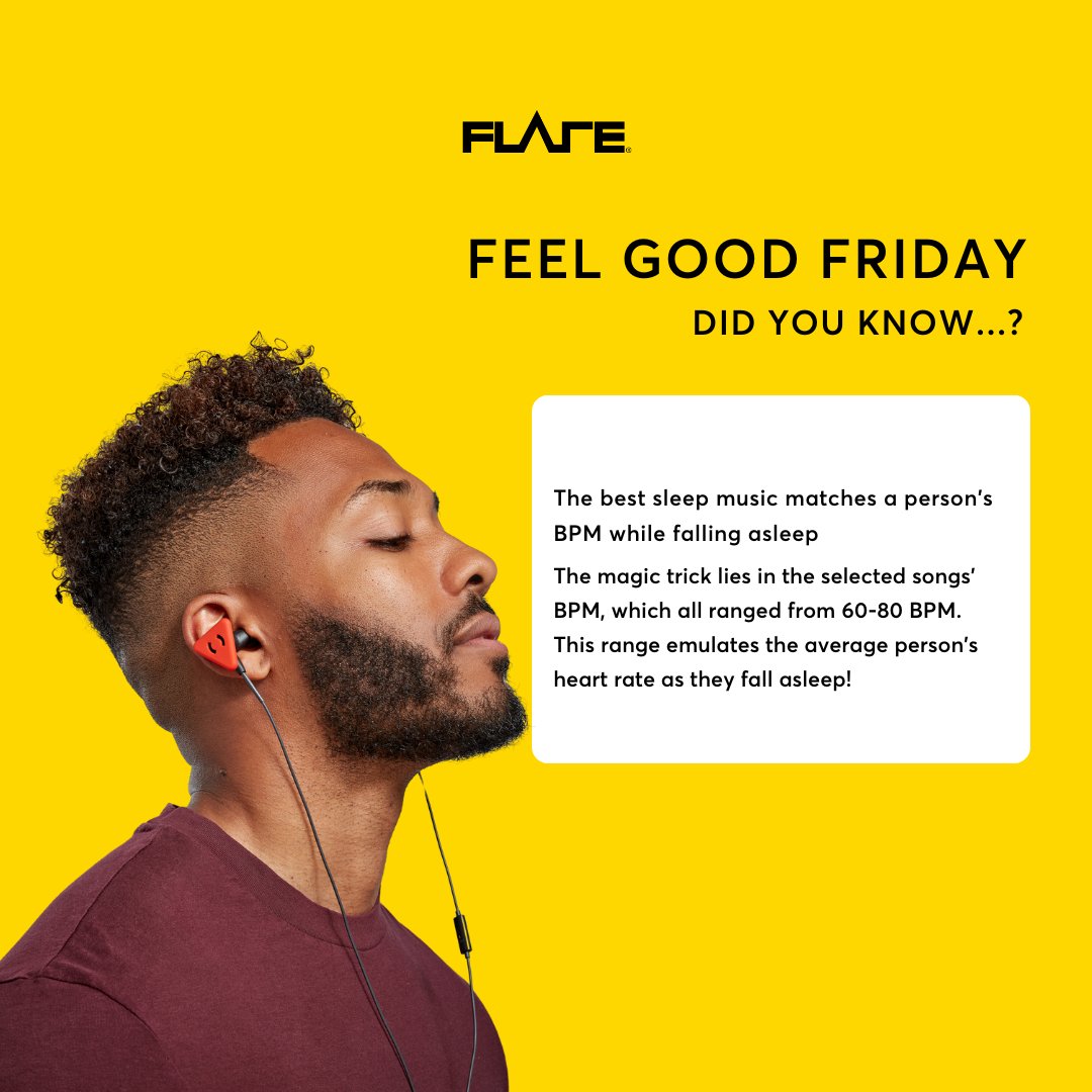 Did you Know?? A Hong Kong study found that participants who listened to music 30-45 minutes before bedtime had better sleeping conditions. Over a course of 3 months, the participants fell asleep quicker, slept deeper, and felt better in the morning 🌞 #funfact #friday