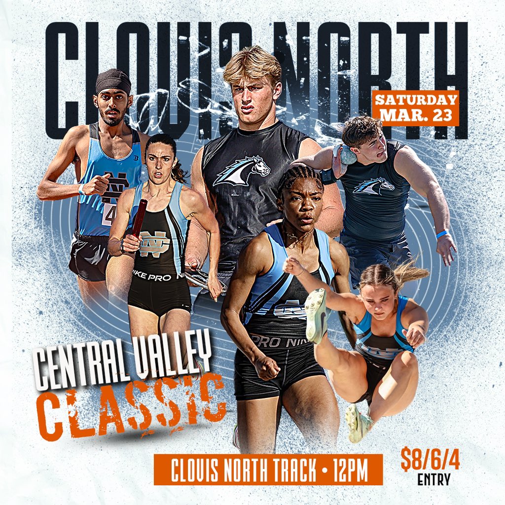 Come out to <a href="/cntrack/">Clovis North Track & Field</a>  Central Valley Classic this Saturday. Over 2,500 entries and plenty of state caliber talent! 12pm @ Clovis North Track