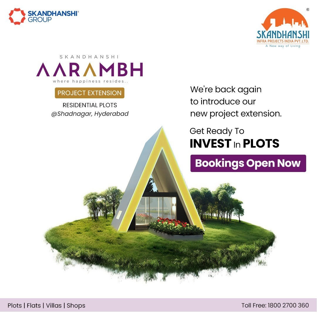 skandhanshi's tweet photo. Come and Book Your Plot Today in Shadnagar, Hyderabad!
Toll-Free: 1800 2700 360
#Skandhanshi #SkandhanshiInfra #SkandhanshiInfraProjects #SkandhanshiAarambh #Aarambh #Shadnagar #Hyderabad #PlotsInHyderabad #PlotsForSale #PlotsInShadnagar #ShadnagarPlots #ResidentialPlots https://t.co/Y5QE30eo2w