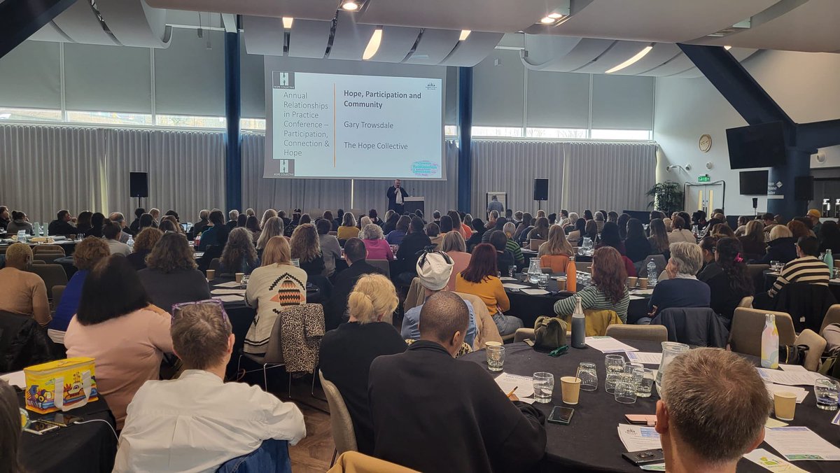 TrowsdaleGary's tweet photo. 300 social workers, youth offender support staff, youth workers & statutory support services. Things are absolutely dire after 14 years crippling austerity. I asked for anyone thinks things will majorly improve under next Government to raise hand! Zero raised! #StateOfThings https://t.co/vRjrsPKeBt