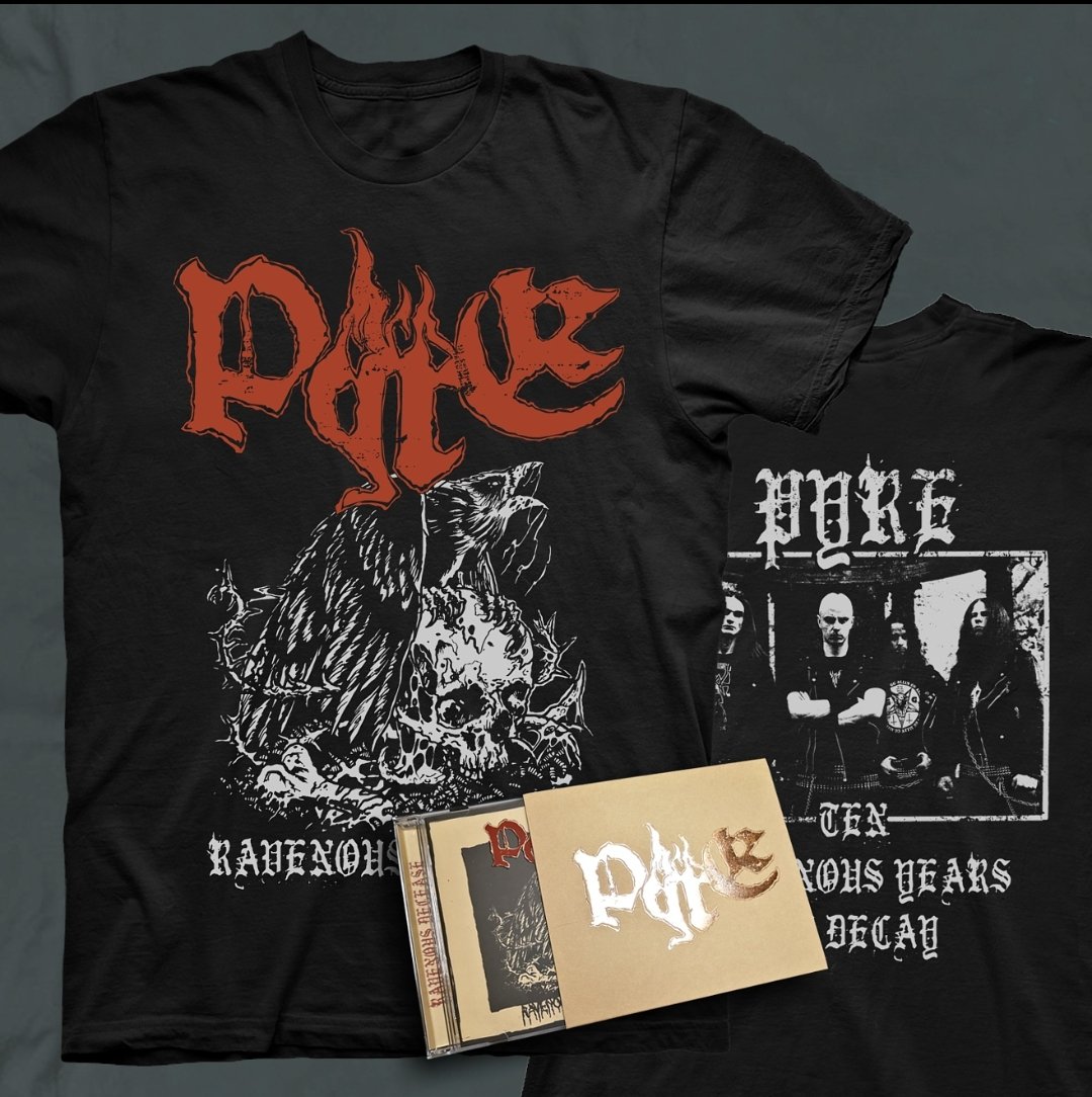 Pyreofdeath's tweet image. Hey maniacs, our first record turned 12 y.o. But the 10th anniversary t-shirts are still available, for lower price! Postal price have been reduced too! Feel free to get yours! Killer Friday everyone! pyredeathmetal.bandcamp.com