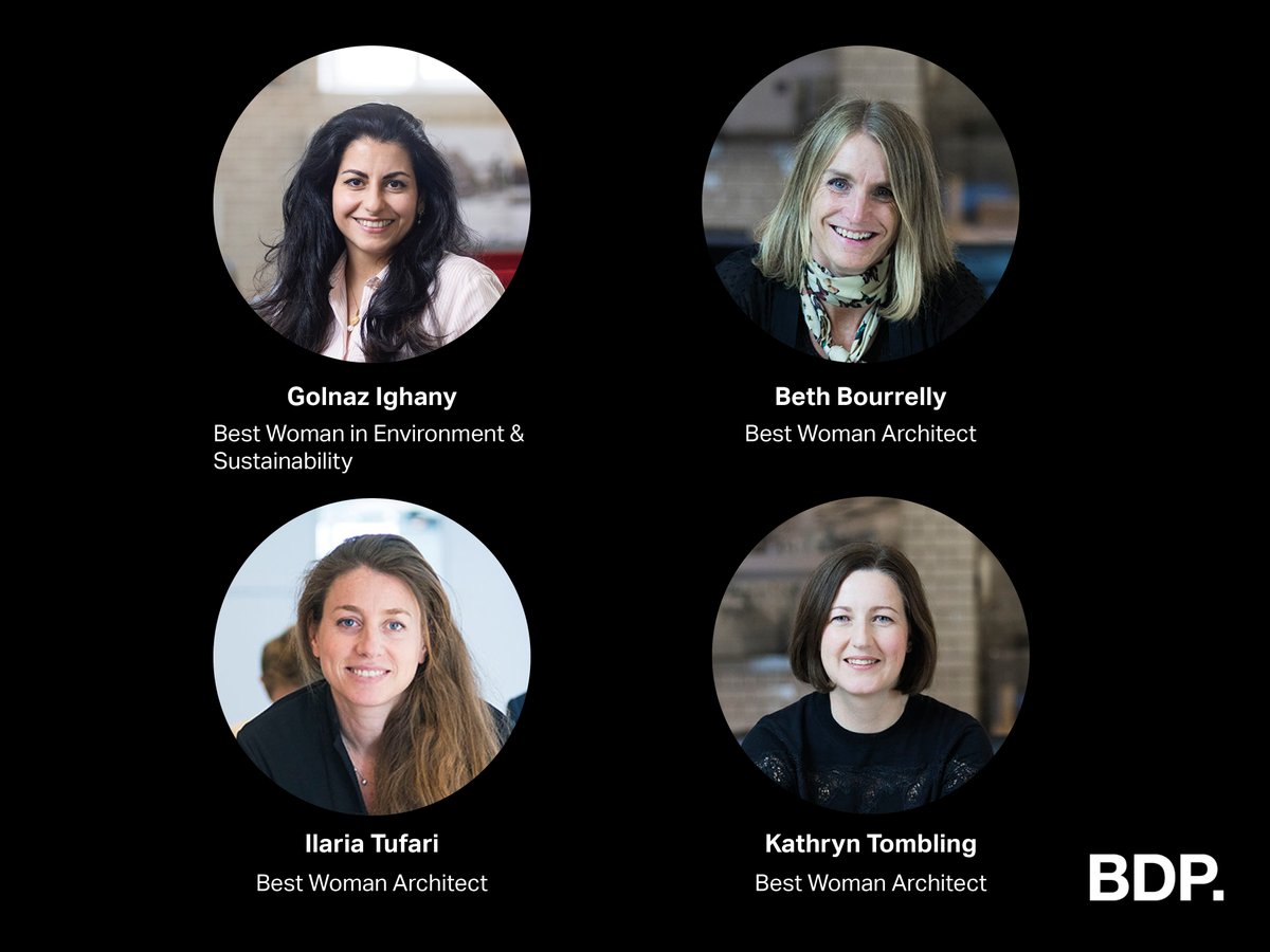 Announcing our finalists from BDP for the Women In Construction & Engineering Awards @WICEAwards: Best Woman in Environment & Sustainability ⭐Golnaz Ighany Best Woman Architect ⭐Beth Bourrelly ⭐Ilaria Tufari ⭐Kathryn Tombling