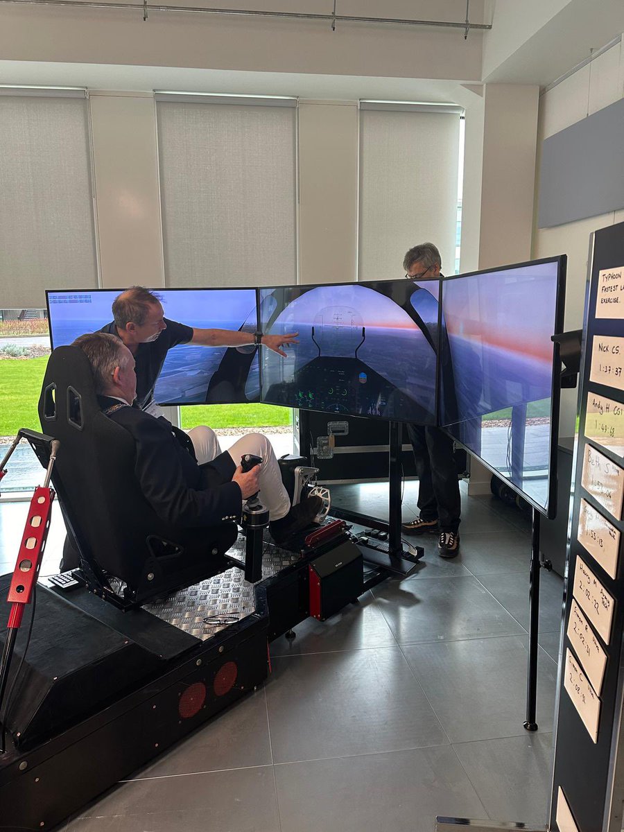 PSWEvents's tweet photo. #flightsimulator on operations today with #eurofightertyphoon at the opening day of Ultra Cyber Ltd high tech facility in #maidenhead among the dignitaries was #conservative MP Theresa May - #opendays #brandawareness #tech check out https://t.co/04BOOXS76S https://t.co/QaH5hyLwCd