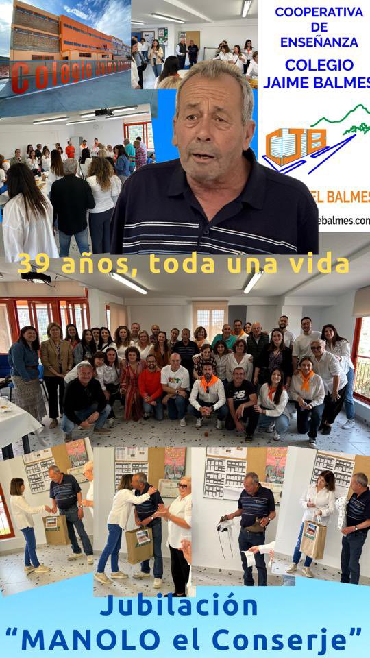 Se nos jubila Manolo el conserje 39 años con nosotros.