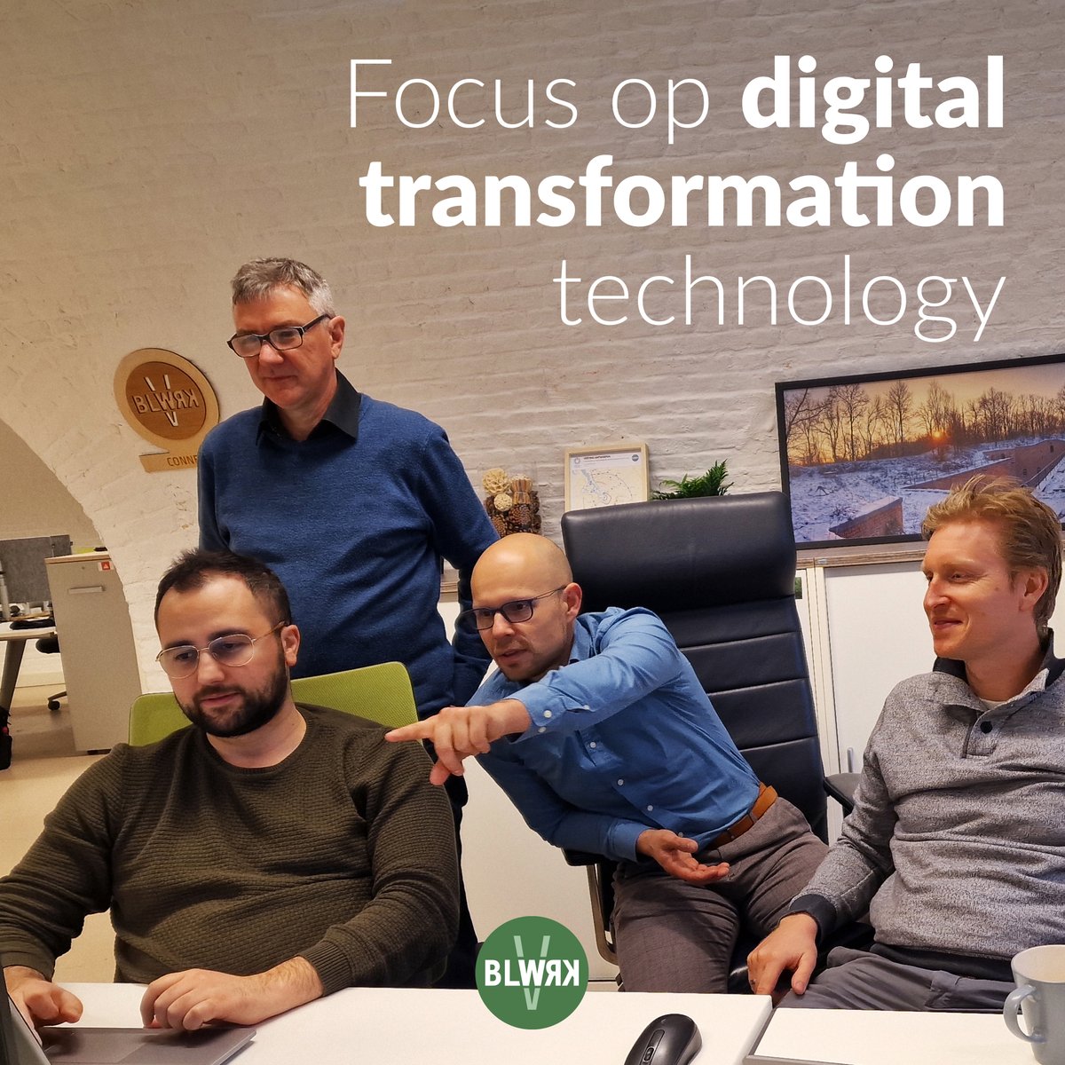 Muhammed, Philippe &amp; André van Antser verleggen grenzen in onze coworking space. Met focus op digitale transformatietechnologie en omringd door inspirerende natuur, tillen ze hun werk naar een hoger niveau.

#BLWRK #coworking #samenwerken #focus #digitaltransformation #edegem
