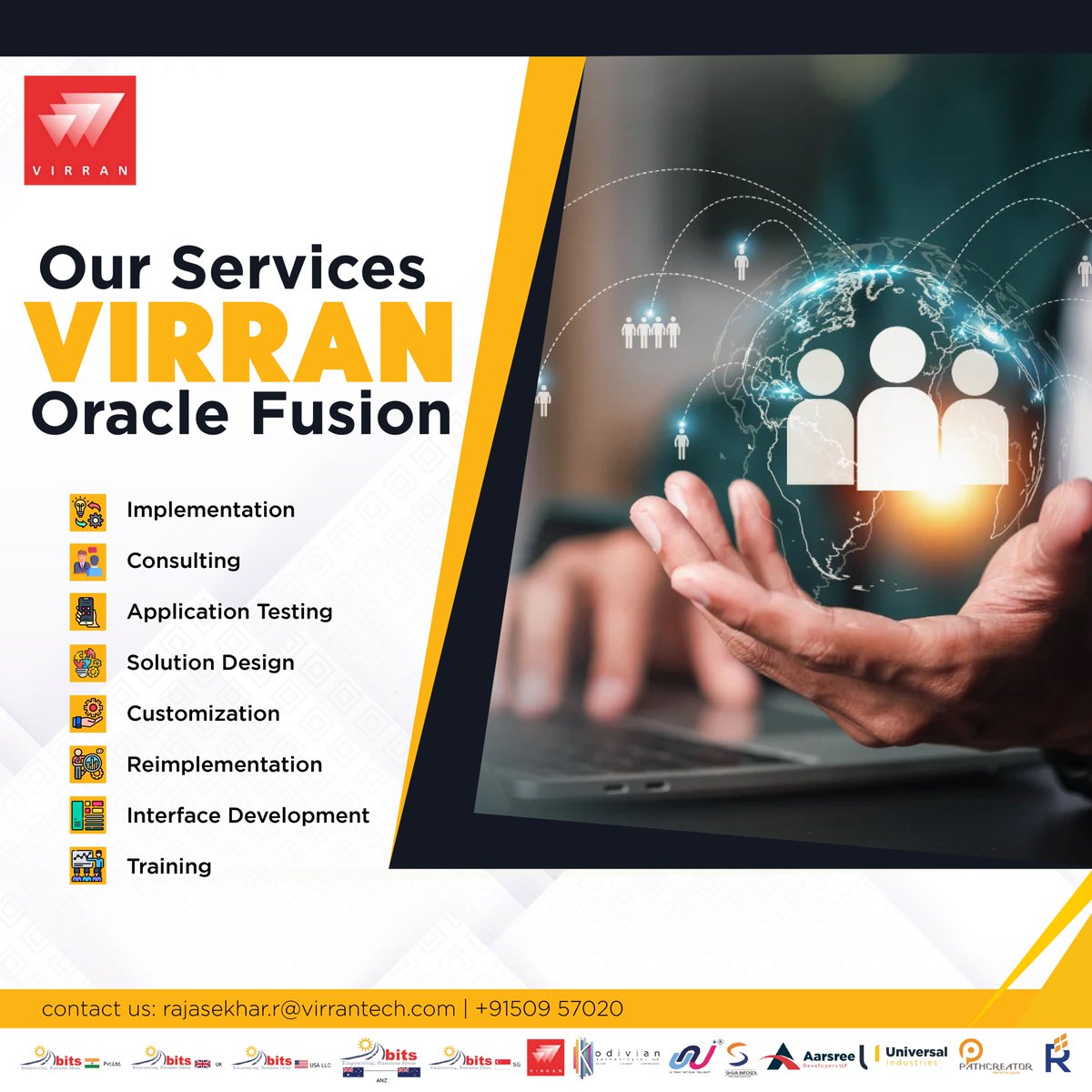 Our Oracle Fusion Services... #virran #ssgroup #ssgroupofcompanies #oracle #oraclefusion #oraclecloud #oracledeveloper #oraclefusioncloud #implementation #applicationtesting #customization #interface #development #consulting #consultingservices #solutiondesign #reimplementation