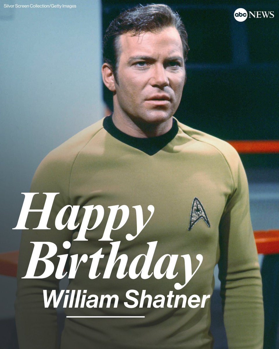 HAPPY BIRTHDAY: Actor William Shatner, best-known for his portrayal of Captain Kirk in 'Star Trek,' is 93 today. trib.al/u218PGe