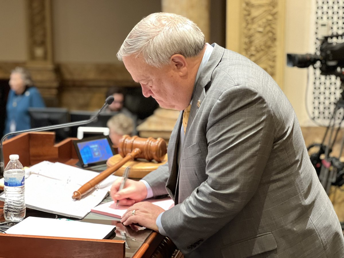 KYSenateGOP's tweet photo. .@kysenatepres Robert Stivers has signed SB 155, sponsored by Sen. @KyWhitney, to be delivered to the Governor for consideration. #KYGA24 https://t.co/LB230Epghe