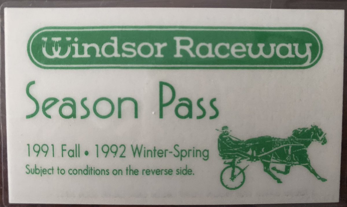 Windsor Raceway, 91 - 92 . This was my Track Announcer admission pass. (front)