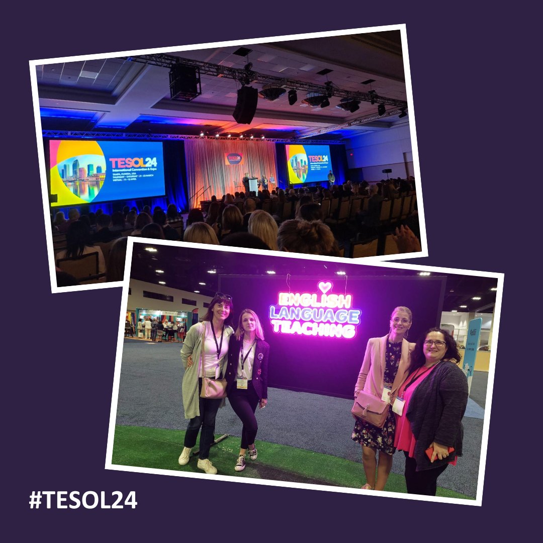 Shout out to our four #English language teachers from 🇲🇪 taking part in the #TESOL2024 convention in Florida 🇺🇸 with @StateDept support.  We are looking forward to hearing their impressions and seeing the impact of their U.S. experience in Montenegrin classrooms!