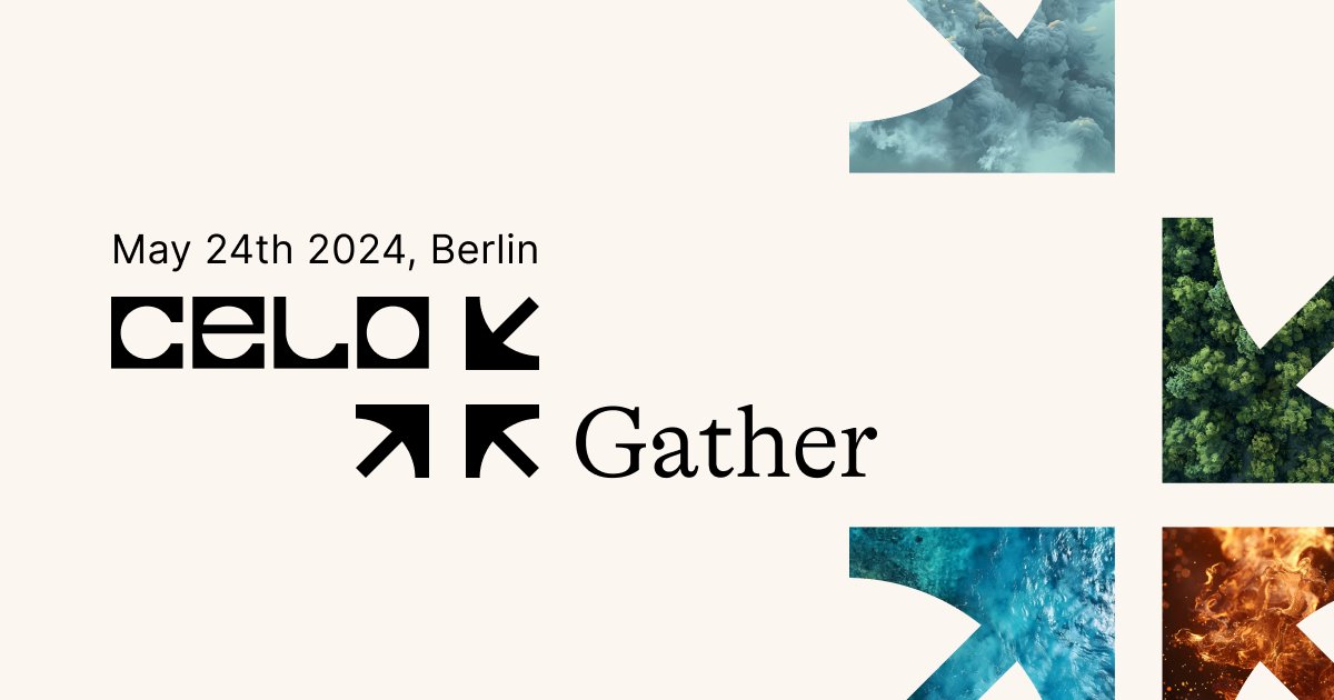 We're excited to announce Celo Gather on May 24th during <a href="/ETHBerlin/">ETHBerlin04</a> week! 

Celo Gather is a community-led conference hosted by <a href="/CeloEurope/">Celo Europe co/acc 🇪🇺</a> bringing together the builders and creators shaping the future of the <a href="/Celo/">Celo.eth/acc 🦇 🌳</a> ecosystem.

Join us as we explore ecosystem developments, dive