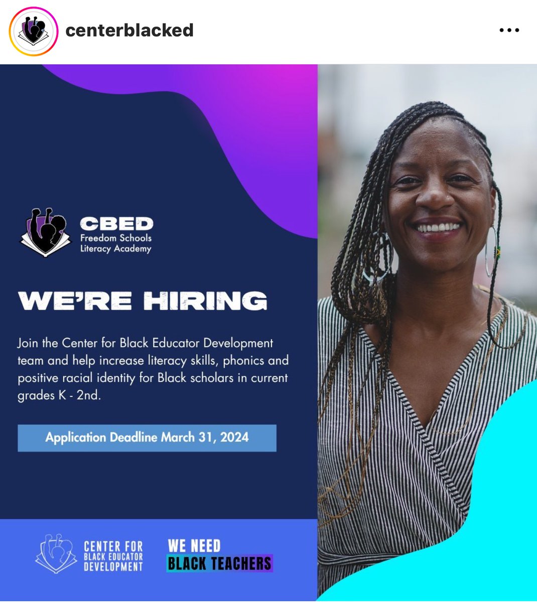 Ready for our paid teacher apprenticeship program? @CenterBlackEd’s Freedom Schools Literacy Academy (Philly & virtual) employs HS/college students who are interested in exploring Black Liberatory Teaching, and veteran educators as coaches. thecenterblacked.org/fsla-home/