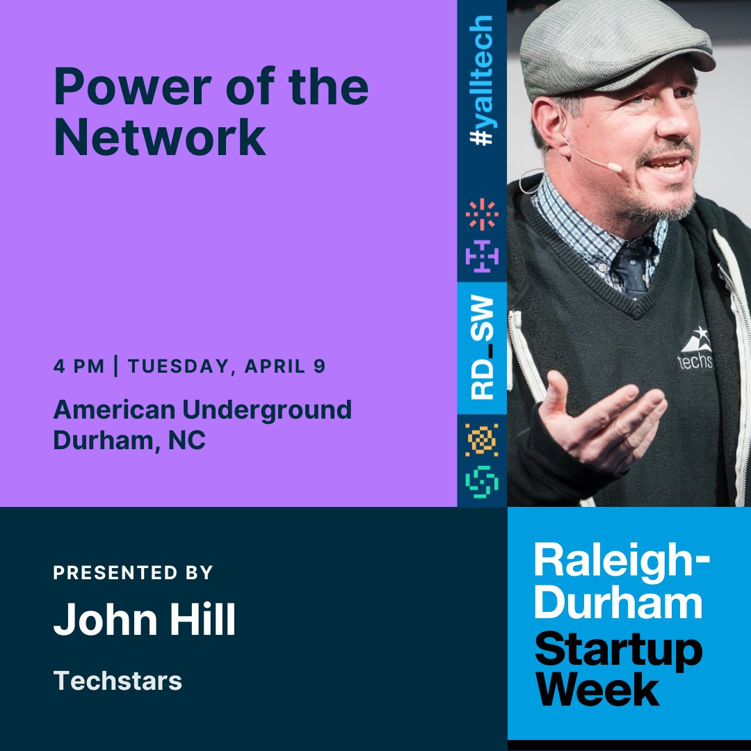 Learn from @Techstars evangelist John Hill (@techstarsjohn) how to source, grow, & utilize relational capital for funding, talent, customer acquisition, knowledge sharing, and mentorship.

Register today for this Scale Track workshop: raleighdurhamstartupweek.com

#rdsw2024 #yalltech
