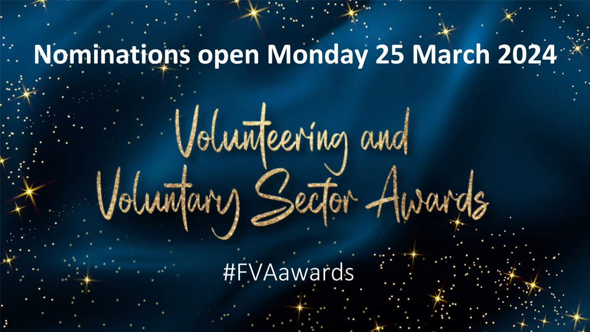 ✨ Know any deserving volunteers or charities? @FifeVolAction Volunteering and Voluntary Sector Awards are open for nominations from today #FVAawards fva.org/news.asp