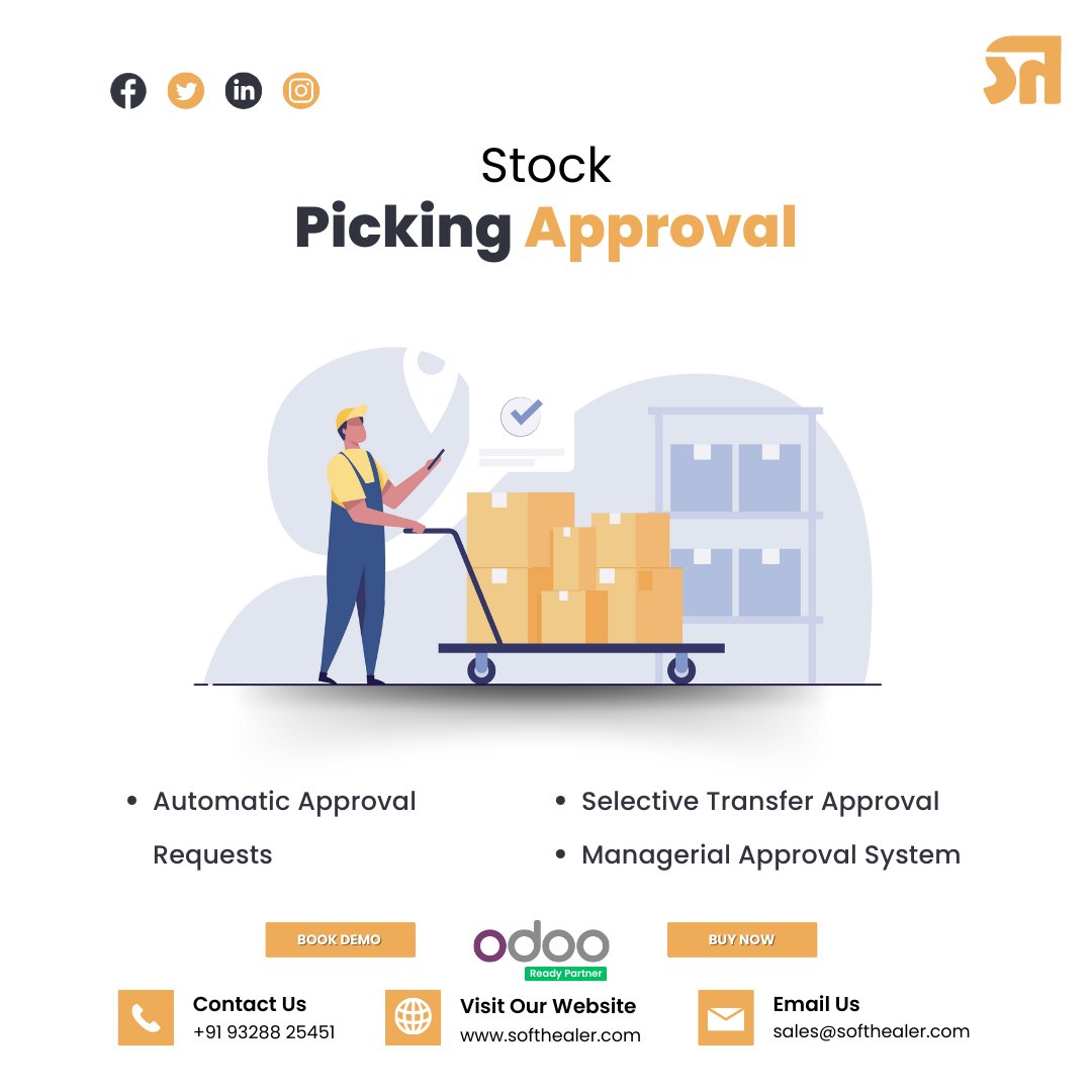 🚀 Introducing Our New Feature: Stock Picking Approval 🚀

🌐 Get our  Stock Picking Approval here:
softhealer.com/r/g2y

WhatsApp us at 📱 +91 93288 25451

#InventoryManagement #StockControl #ApprovalProcess #BusinessSolution #odoo #Management #erp  #software #system