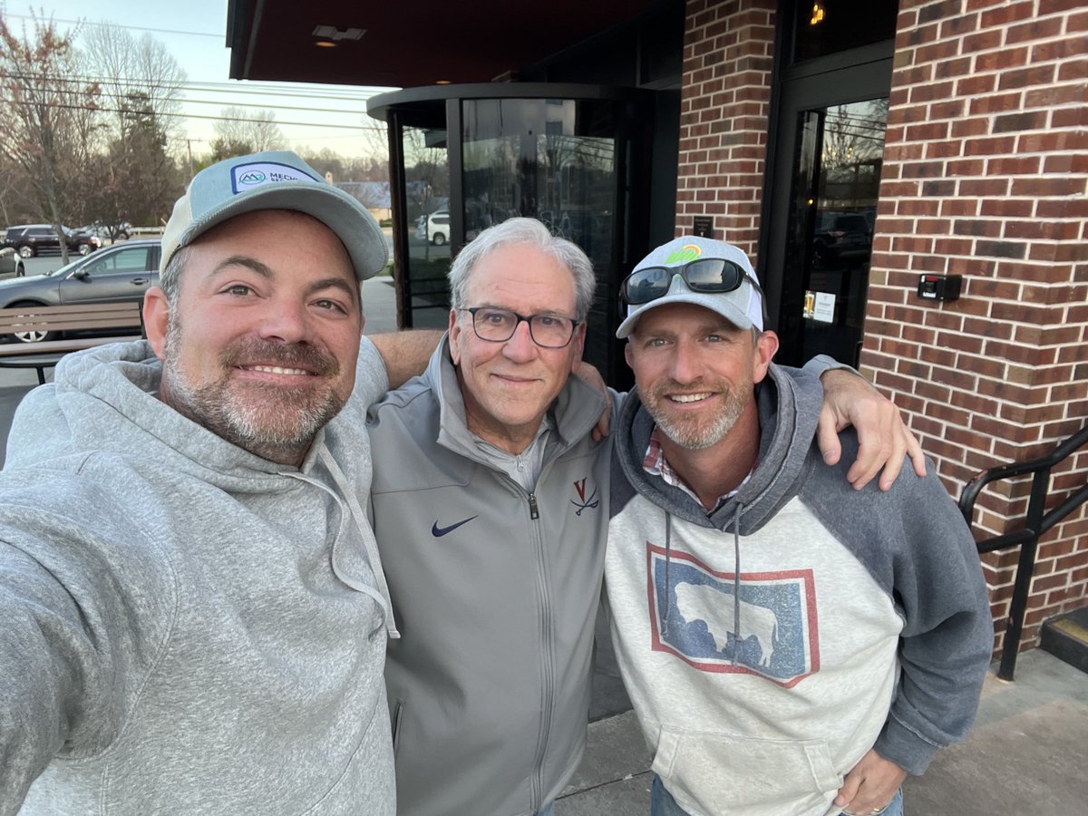 Met with 2002 ACC Player of the Year, Mark Koontz, and local legend Henry Oakey last night as we make plans for the 25th anniversary celebration of our 1999 National Championship here in Charlottesville the weekend of 4/5-6….it required the hardest working team I ever coached.