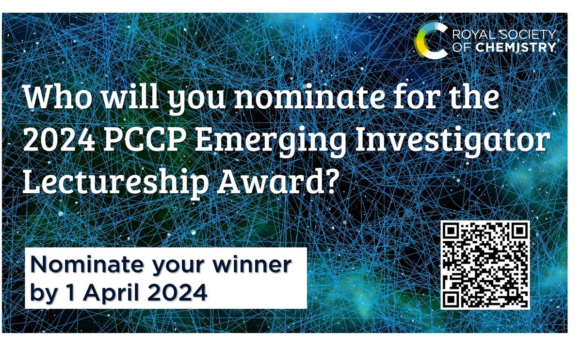 There is still time for nominate your candidate for the Emerging Investigator Lectureship Award from @PCCP! You have until April 1st to do it. More info in the following link: rsc.org/journals-books…