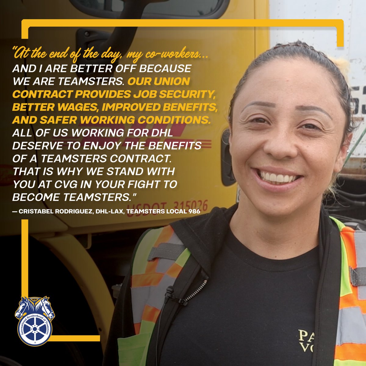 Nationwide, thousands of DHL Teamsters stand ready to protect one another against unfair treatment and corporate bullying. Members of @Teamsters986 at DHL facilities at LAX stand in solidarity with sort workers at Cincinnati-Northern Kentucky International Airport (CVG) in their…