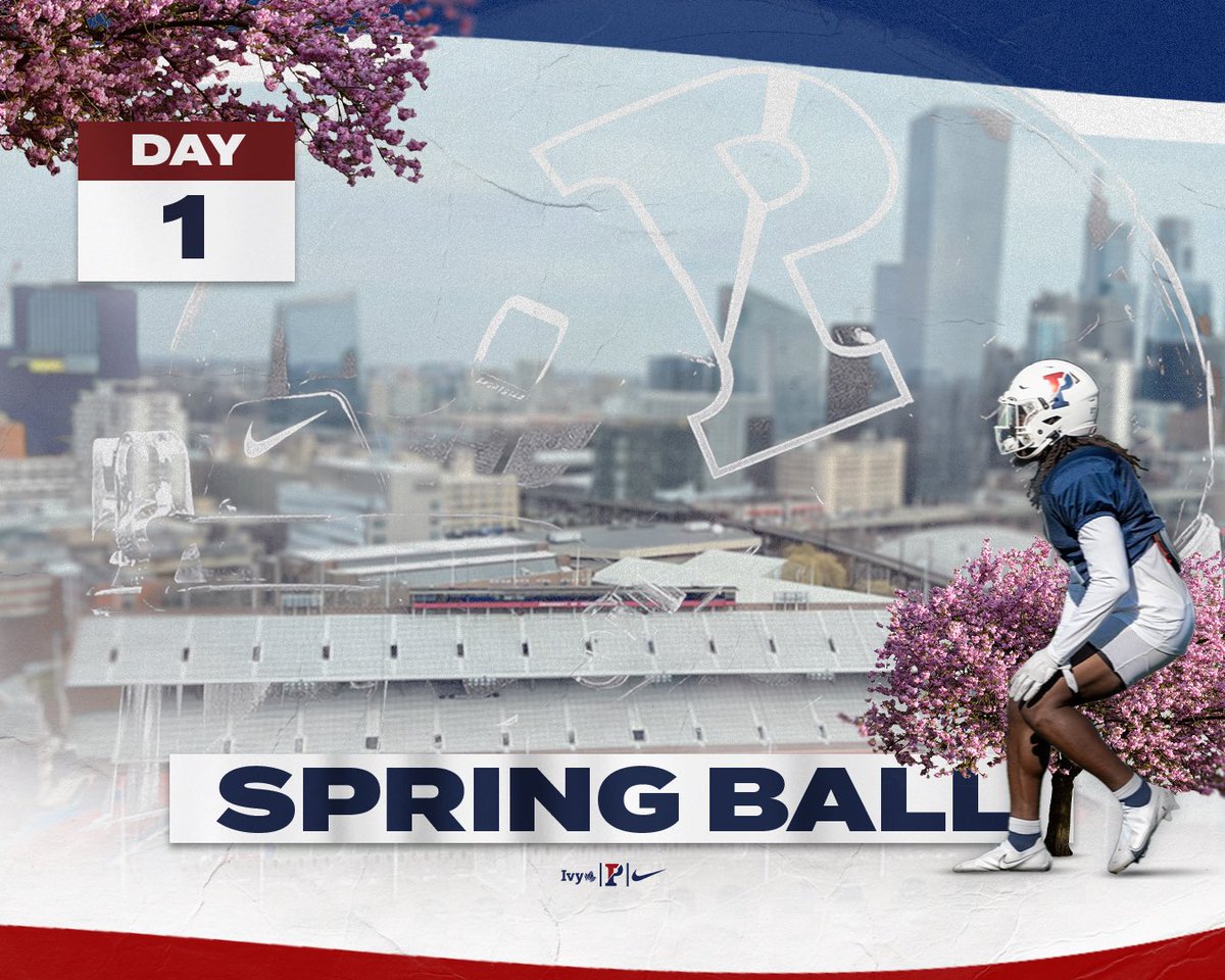 𝐃𝐀𝐘 ☝️ Spring Ball starts 𝐓𝐎𝐍𝐈𝐆𝐇𝐓 on Franklin Field! The hard work and preparation begins now! #FightOnPenn x #BEGREAT