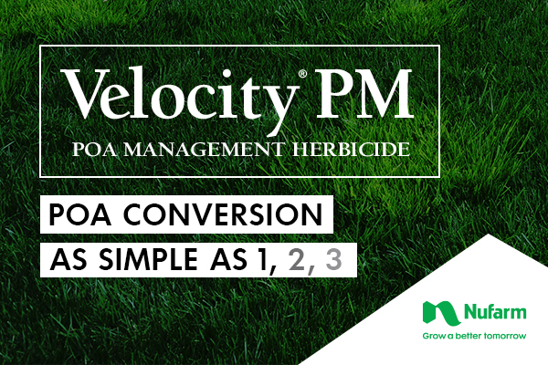 Velocity for Poa is back! #VelocityPM #Poa #Management #Herbicide from Nufarm provides and #turfgrass managers with an effective #PoaAnnua #PoaTrivialis solution with simple transition programs to achieve purer turf. 
bit.ly/velocitypm
#golf #lawncare