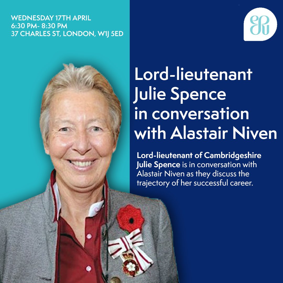 Join us for an evening of insight as Alastair Niven sits down with Julie Spence, OBE, to discuss her illustrious career and contributions to public service. Secure your spot at Dartmouth House before tickets sell out! 🌟 e-su.org/4a3mrM5