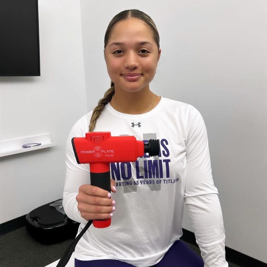 Northwestern Softball Athlete Kansas Robinson must always be on top form for her next game. That's why she uses the Power Plate Pulse, which promotes increased blood flow to help with faster warm-up and muscle recovery. #powerplate