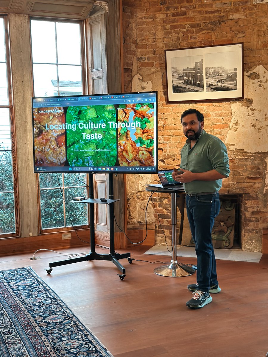 EPICProgramGSU's tweet image. EPIC students and staff participate in some epic opportunities! Brennan Collins and Abhik Banerjee presented at the Phoenix Flies event. "Locating Culture Through Taste" mapped the history and influence of South Asian cuisine in the Atlanta metropolitan area.