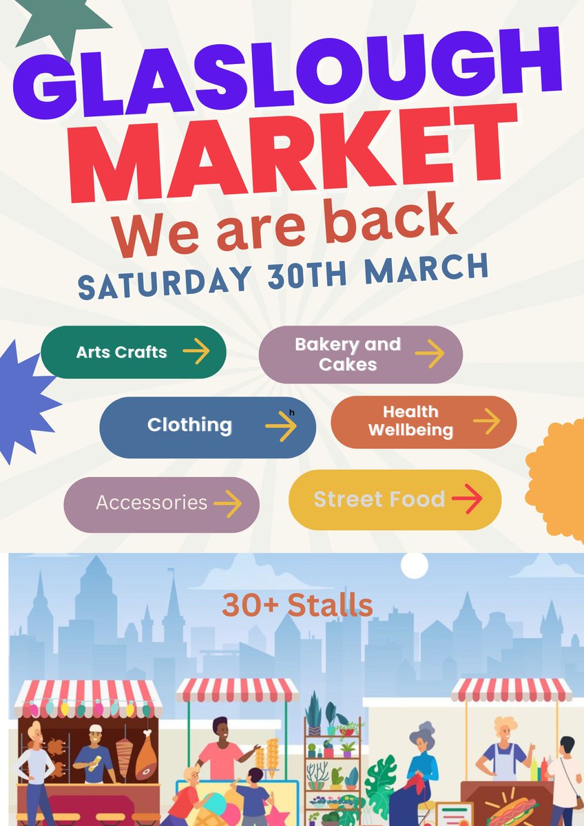 Glaslough Market is back! 📅 30th March ⏰10am-4pm📍 Oakland Centre. Browse over 30 stalls, with plenty for all the family ✨ #MyMonaghan #moretomonaghan