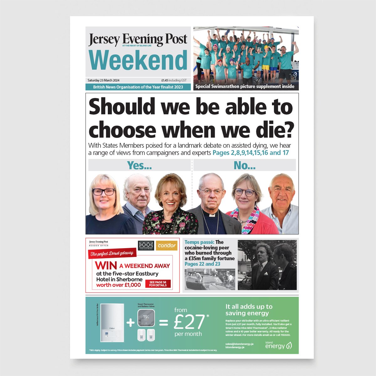 The big debate in Saturday’s JEP Weekend: Should you have the right to die when you want in the way that you want? Four campaigners make their case and we speak to Esther Rantzen about this most controversial of subjects. More in tomorrow's JEP Weekend edition 📰