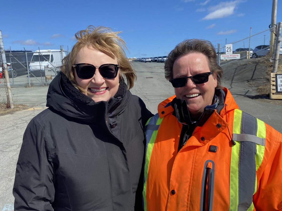 Lanampayne's tweet photo. With our courageous mighty members on strike at Autoport/CN Rail. 

Day 1 of the strike CN started using scabs. 

A company does this for one reason and one reason only: to try to break us. 

We have news for CN. 

Their resolve and determination will not be broken /1 https://t.co/DslJPVZ9bA