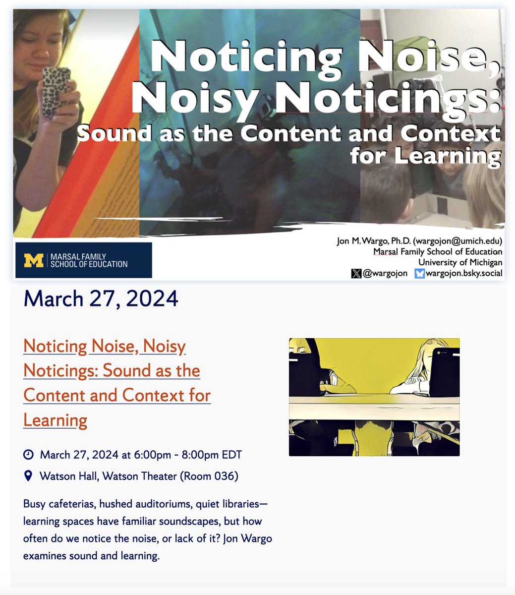 I am so excited (and honored!) to give the annual @SyracuseU Ganders Lecture next Wednesday. If you have any interest in sound, story, and learning, come and check it out!