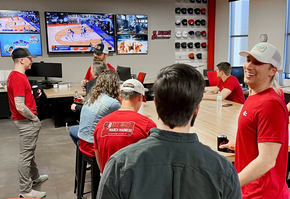 49__degrees's tweet photo. Awesome people, cheering on awesome clients! Doesn’t get better than this! 🏀 #MarchMadness2024 #WeAre49 https://t.co/1Ndd2LNiqq