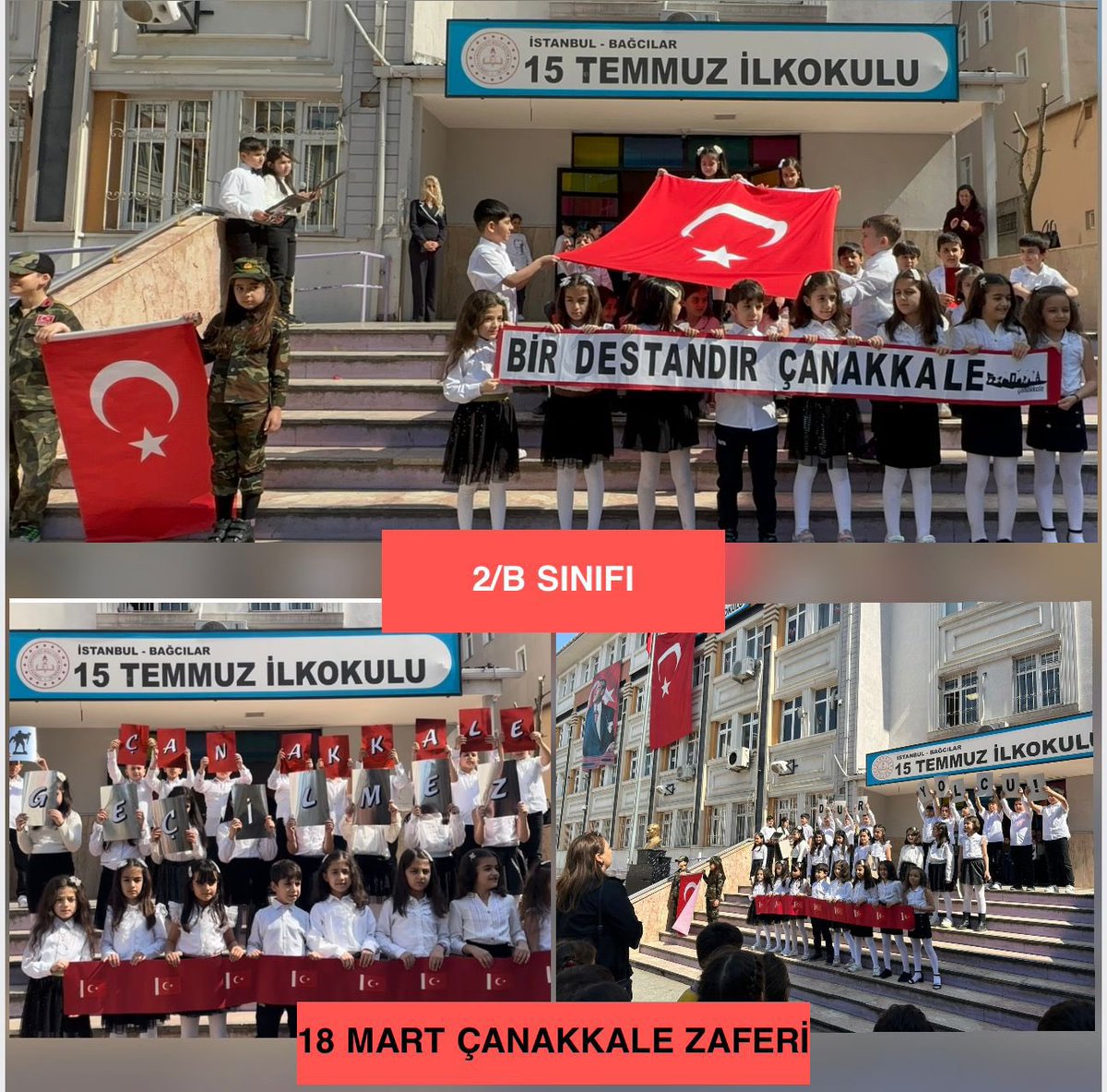 15Temmuzio's tweet photo. Çanakkale Zaferi' nin 109.yıl dönümü okulumuzda törenle anıldı. @istanbulilmem @BagcilarMem @19_mstfylmz https://t.co/RYySkimJOP