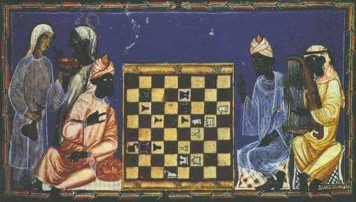 ZuluX11's tweet photo. Moors playing Chess. 

When the Moors conquered and ruled Spain for over 700 years, they introduced chess, along with many arts and sciences, into Europe. https://t.co/aGEoJzbeFX