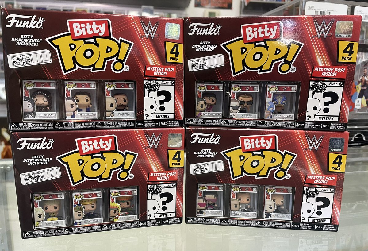 Open today 10-5pm

New Bitty Pop! from <a href="/OriginalFunko/">Funko</a> are so cool! We’ve got a full run of this new series. Come in &amp; get yours! 🌵#wgsphx #wrestlingstore #funko