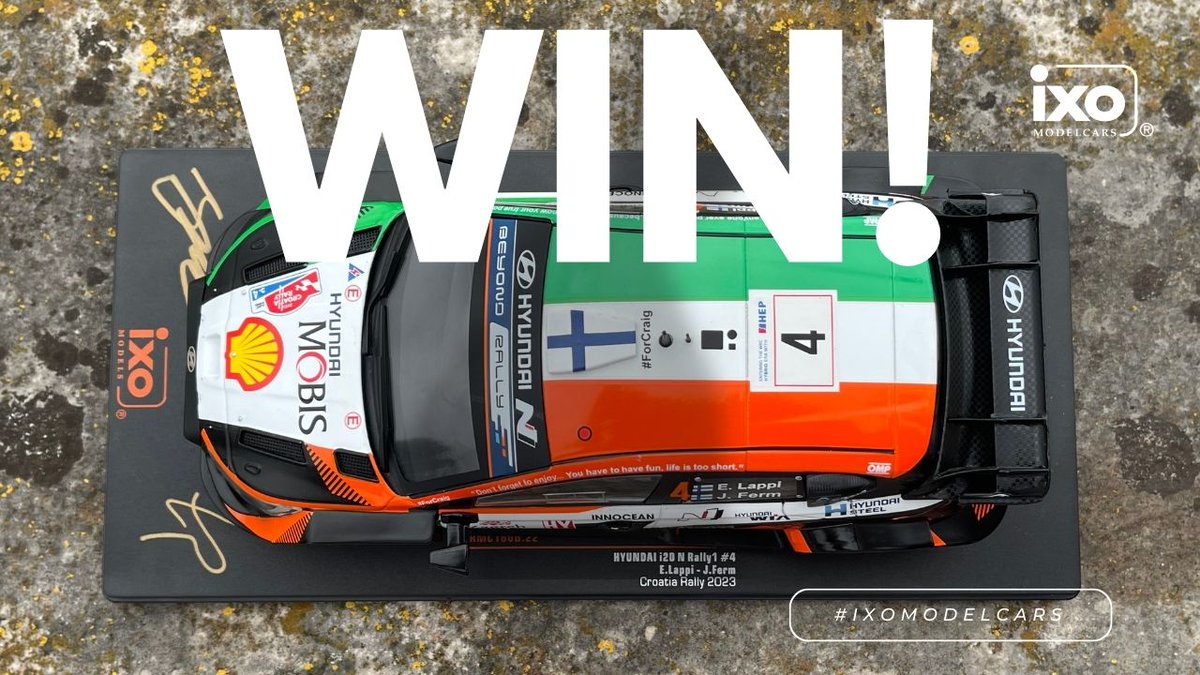 ixo_modelcars's tweet photo. 🚗🎉 GIVEAWAY ALERT 🎉🚗
Do you want to win one of four signed models by #Hyundai WRT superstars #ThierryNeuville, #MartijnWydaeghe, #EsapekkaLappi and #JanneFerm? More details on Monday as we warm-up for the #WRC Safari Rally 🇰🇪Kenya!

#IXOModelcars #IXO #Diecast #Giveaway https://t.co/8a0HMFQHpG