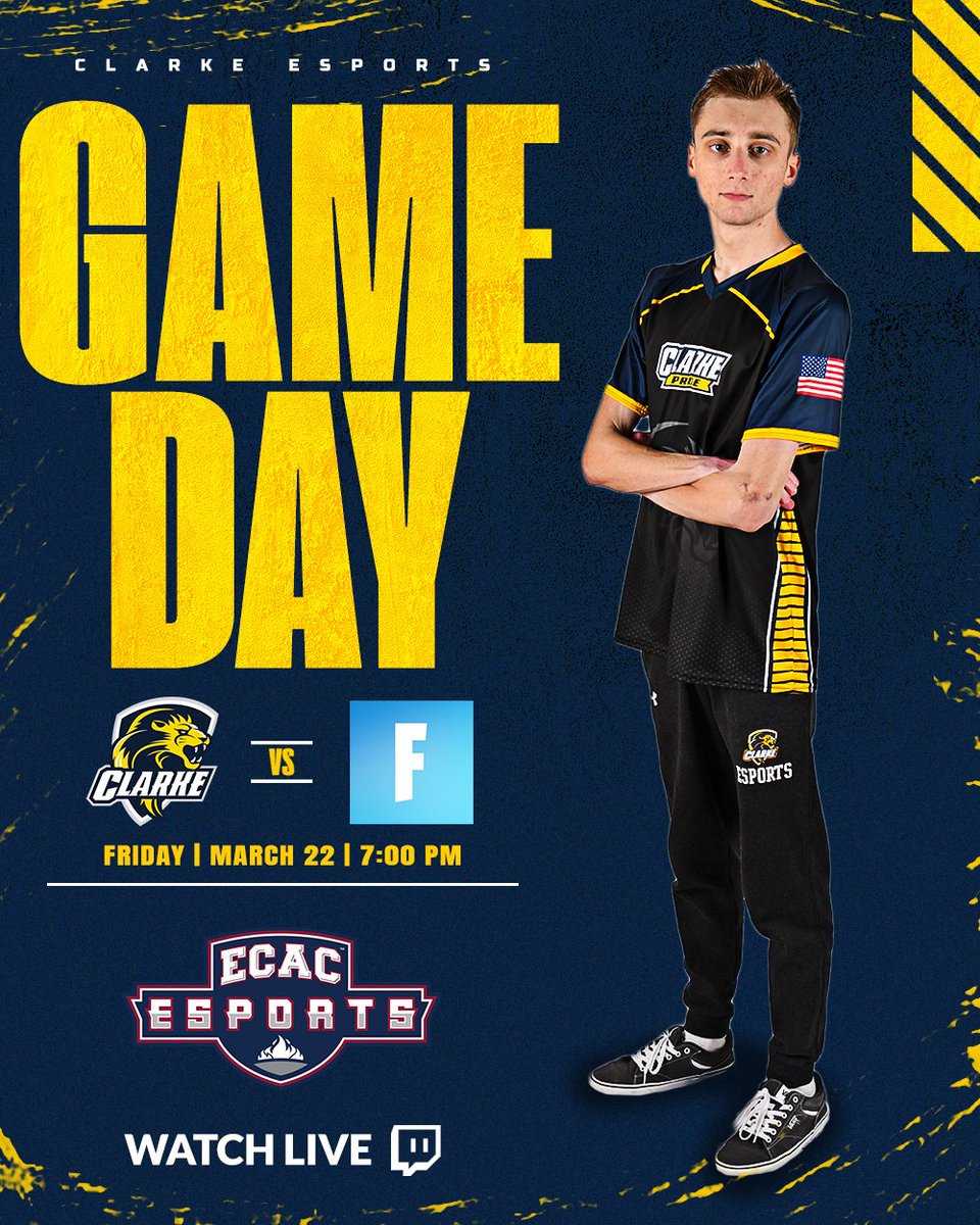 Clarke_Esports's tweet photo. Our Trios squad closes out the week!

🆚 ECAC Trios
🕓 7:00PM CT
📺 https://t.co/TeepnvcLY6
🏆 @ECAC_Esports

#ClarkePride | #PrideFN https://t.co/g8oPBTtByw