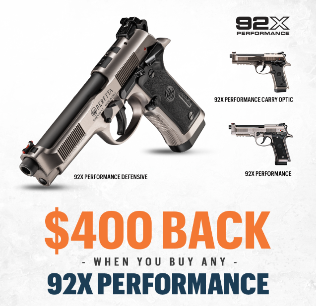 RealHunterSales's tweet image. Get additional $100 off at checkout when you use coupon code BerettaJ92XRD20 plus a $400 manufacture rebate

Beretta 92X Performance Defensive -Auto Pistol 9mm Luger 4.9" Barrel
wholesalehunter.com/Product/Detail…
#pistol #beretta #92X #PerformanceDefensive #9mm #goodfriday #FridayVibes