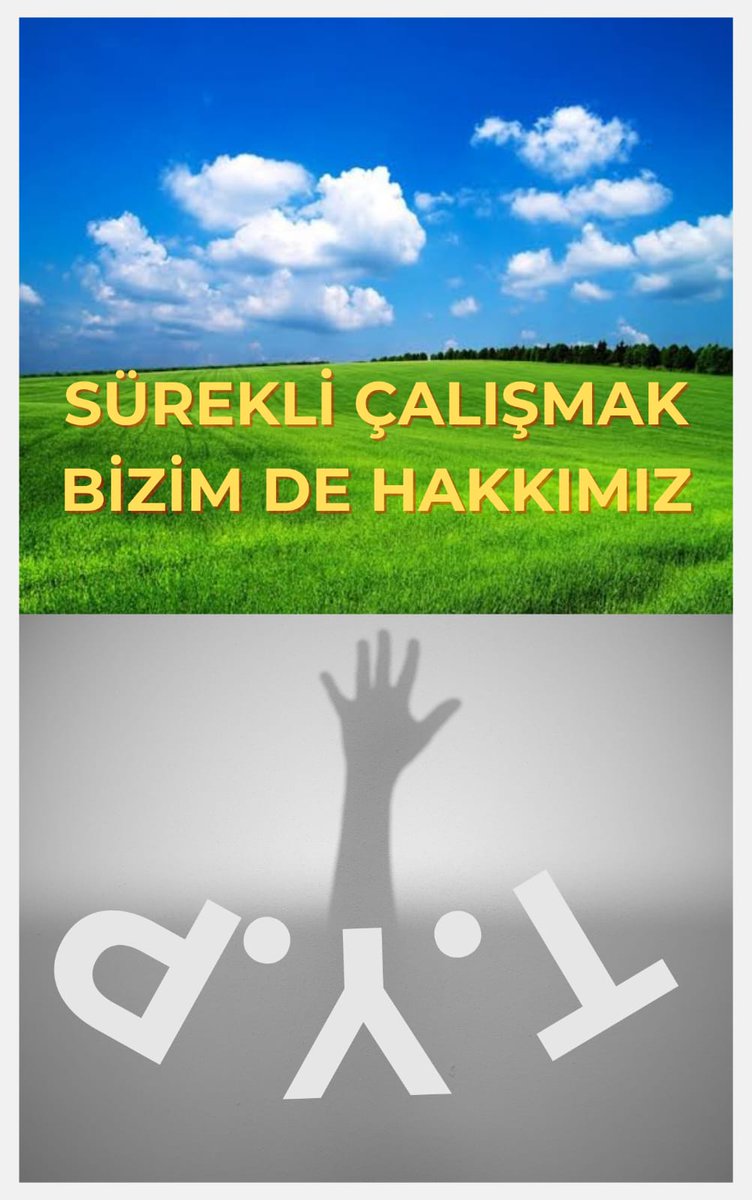 HulyaDemirdas26's tweet photo. #typsüreklilikistiyor
Sürekli Çalışmak Onlarında Hakkı!! https://t.co/m9vqPbHzTW