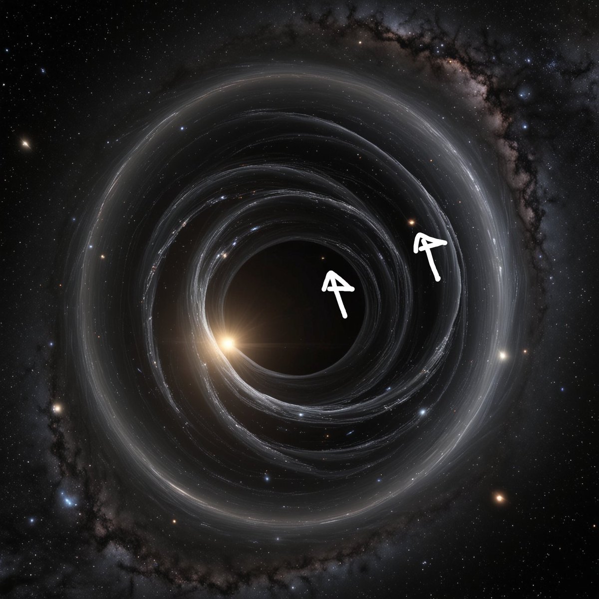 stylianos72's tweet photo. #Supersingularity #CyclicalUniverse #Cosmology #BlackHoles #BigBang #Astrophysics #QuantumFluctuations #ScienceCommunication #Universe #Physics
Quantum Mechanics Visualizations Visually Created for You😊
"With this illustration, I want to give you a sense of what might be happening at the edge of a black hole — a scenario we normally cannot see. The red dot at the center symbolizes a particle succumbing to the inevitable pull of the black hole. The brighter spot outside represents the particle that escapes the attraction, depicting Hawking radiation. In reality, this process would be invisible to us, but the illustration aims to convey the fascinating dynamics that occur according to the laws of quantum physics in the immediate vicinity of a black hole: a constant exchange, a transformation of energy that defies the limits of our imagination."