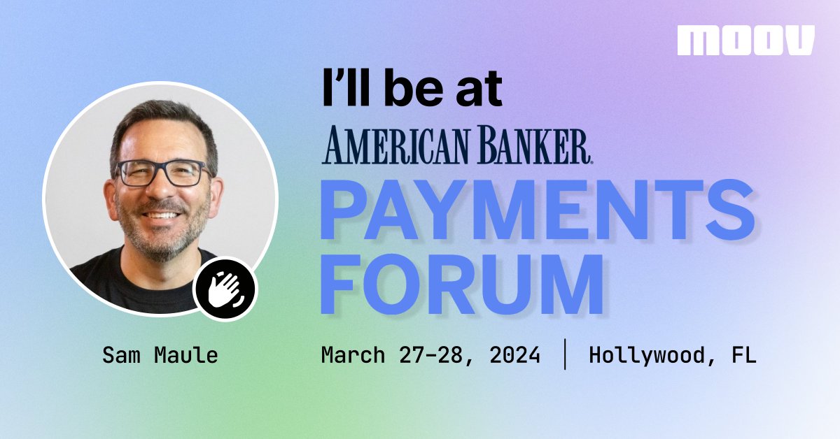 I'll be at @AmerBanker's #PaymentsForum conference next week along with @moov's Phil Ricci. I'd love to talk #payments, #baas, #embeddedfinance, etc. Feel free to DM me.