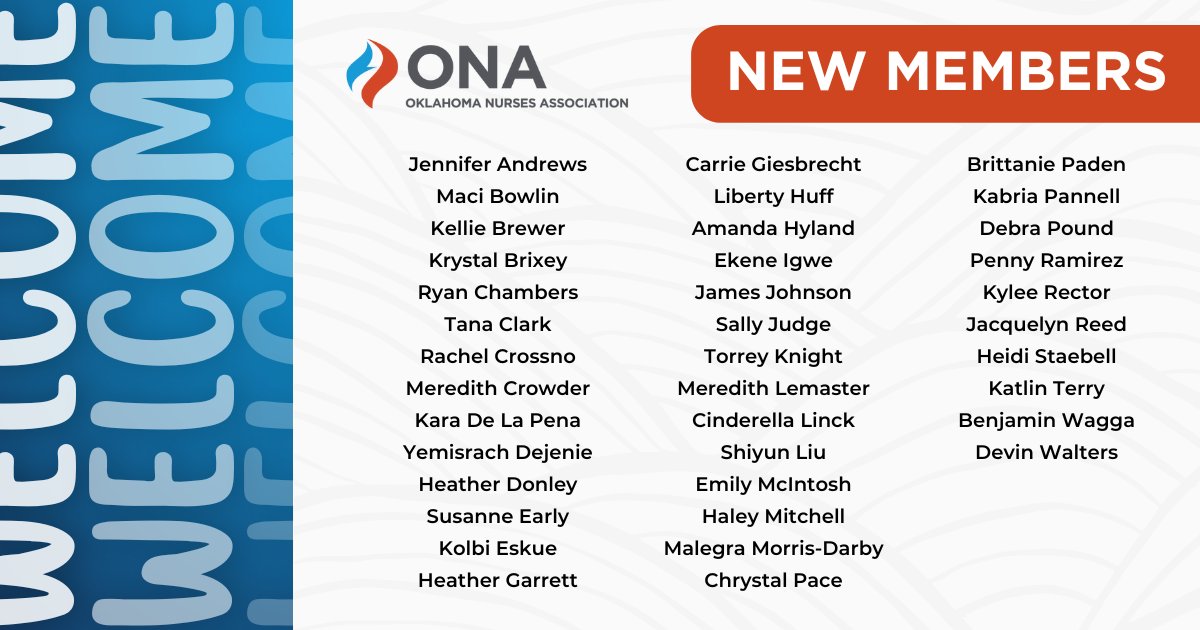 Please give a warm welcome to our newest ONA members!