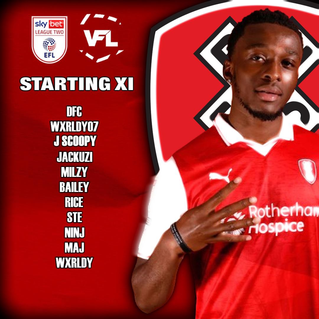 MyVFLTeam's tweet photo. 🔴 - VFL Rotherham - ⚪️ 
▪︎ LINE-UP for Tonight games 💪

🏆I League 2🏴󠁧󠁢󠁥󠁮󠁧󠁿
🆚️| VFL Salford
⏰️I 8:00PM

🏆I League 2🏴󠁧󠁢󠁥󠁮󠁧󠁿
��️I VFL VFL Wolves 
⏰️I 8:45PM

@TheVFL_ https://t.co/sARfHT2sGL