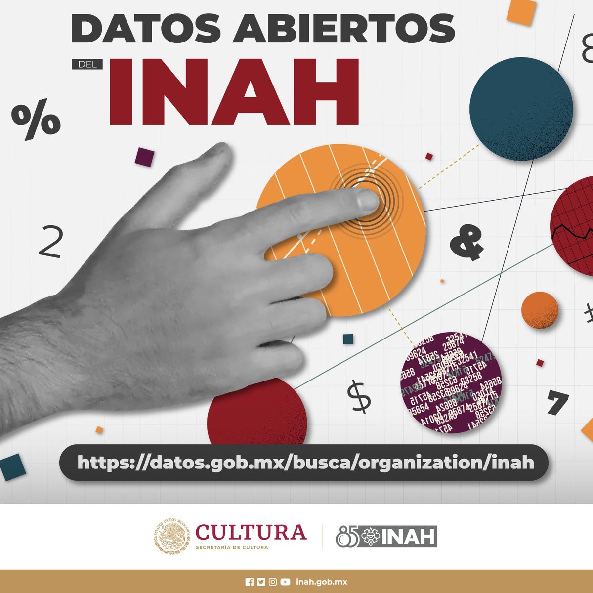 Como parte de la iniciativa de datos abiertos, el INAH hace pública información que puede ser consultada libremente por toda la población. Encuéntralos en el sitio web de #DatosAbiertos ➡️datos.gob.mx/busca/organiza…