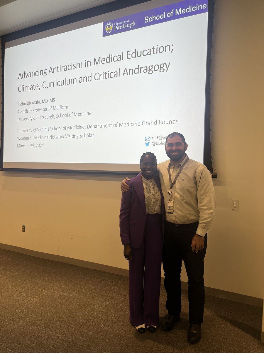 MemariMD's tweet image. Thank you to  @ElohoUfomata for your incredible presentation on Advancing #Antiracism in Medical Education at @uvamedicine Grand Rounds today as the Women in Medicine Network (WIMN) annual visiting scholar! We are all still buzzing about your ideas and call to action!