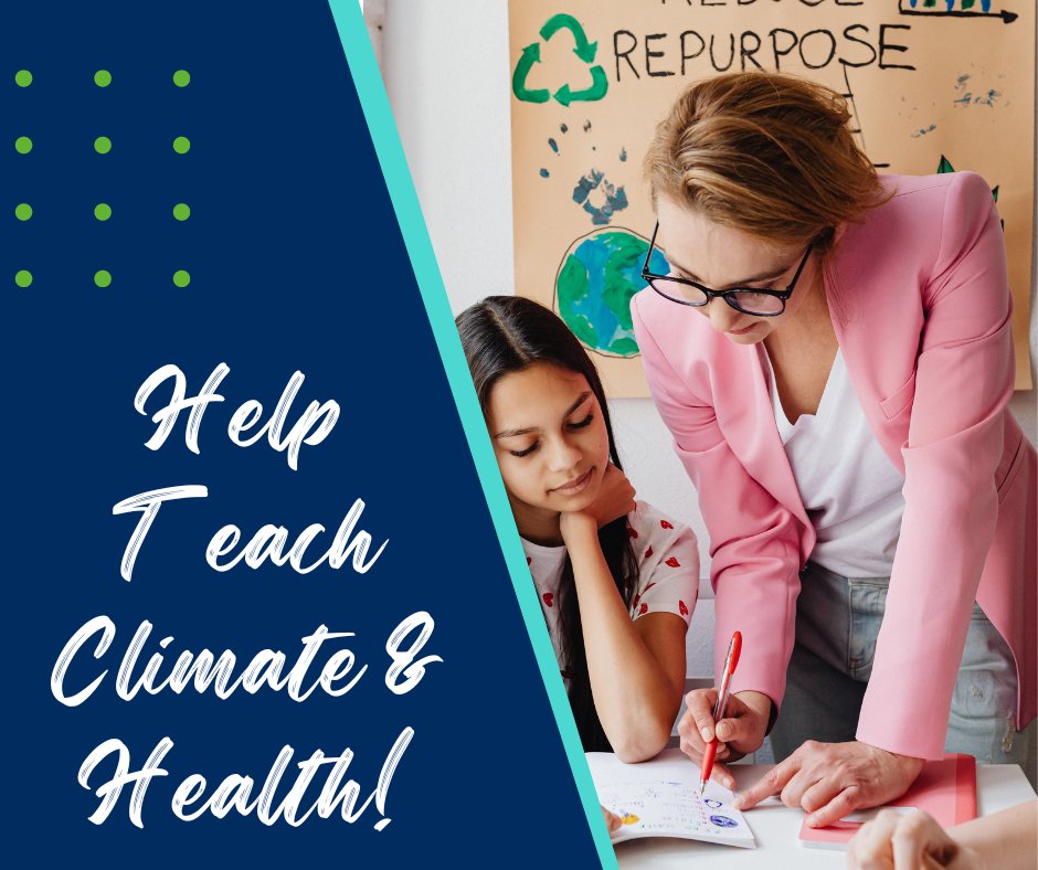 TiffanyCanate's tweet photo. DYK National Public Health Week is April 1-7? Take action &amp; reach out to guest lecture at your local high school with a #ClimateChangesHealth lesson plan developed by #Environmental #HealthProfessionals. Learn more at https://t.co/uaC54Dsda1 https://t.co/5SPhdxY2a4